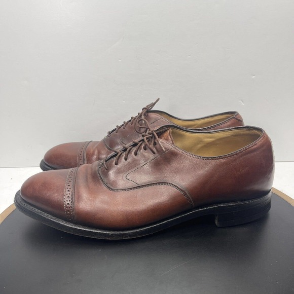 JOHNSTON‎ & MURPHY Flynch Cap Toe Calfskin Dress Shoes Brown Italy Men 11.5 main image 6